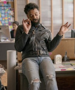 Shrill Amadi Real Leather Black Jacket sale