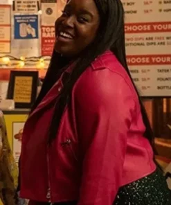 Shrill S03 Fran Leather Pink Jacket