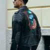 Singer G-Eazy Milan Valentino Undercover Real and Faux Leather Jacket For Men and Women