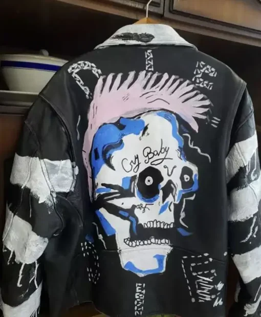 Singer Lil Peep Never Say Die Gustav Elijah Åhr Black Real Leather Jacket