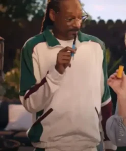 Singer Snoop Dogg Superbowl White and Green Jacket