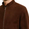 Slim Fit Biker Coffee Brown Jacket Men