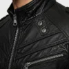Slim Fit Black Biker Jacket For Mens