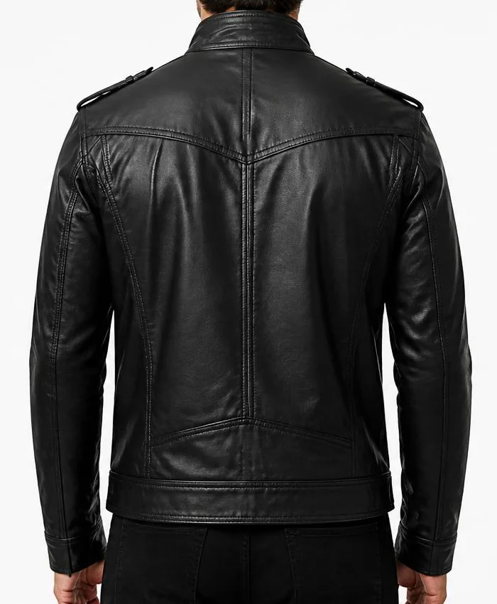 Slim Fit Mens Biker Black Jacket