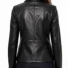 Slim Fit Moto Biker Style Jacket For Womens