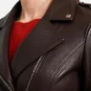 Slim Fit Motorcycle Brown Leather Jacket Women