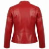 Womens Slim Fit Red Biker Jacket