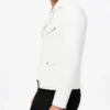 Slim Fit White Leather Jacket Biker Lambskin For Men
