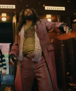 Slumberland Jason Momoa Long Pink Coat sale