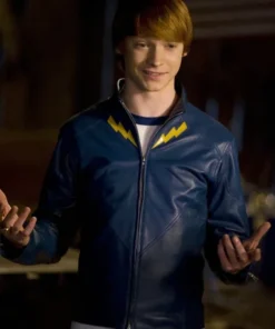 Smallville Garth Ranzz Cropped Blue Leather Jacket