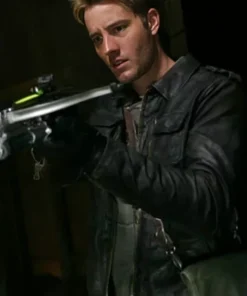 Smallville Prophecy Justin Hartley Black Leather Jacket