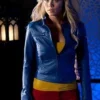 Smallville Supergirl Laura Vandervoort Leather Blue Jacket
