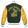 Unisex Ego Trippin Snoop Dogg Long Beach Green and Yellow Varsity Jacket
