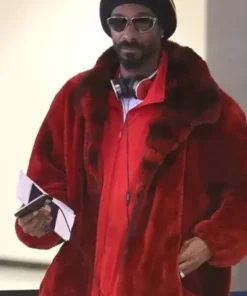 Snoop Dogg Faux Fur Red Coat