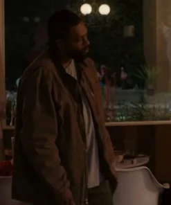 Snowfall Peaches Men Brown Cotton Jacket