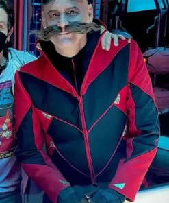 Sonic The Hedgehog 3 Jim Carrey Red And Black Coat