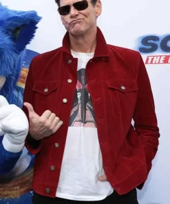 Sonic the Hedgehog Event Jim Carrey Red Leather Jacket