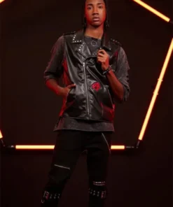 Spider-Man Across the Spider-Verse 2023 Spider-Punk Black Leather Vest