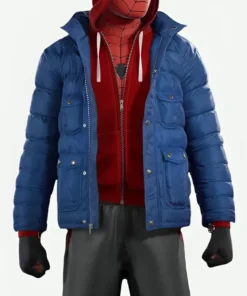 Spider-Man Miles Morales Blue Parachute Quilted Puffer Jacket