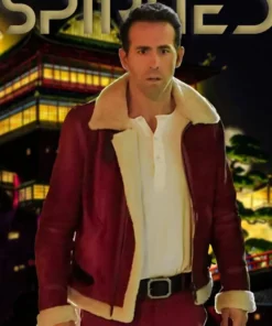 Spirited Ryan Reynolds Shearling Jacket