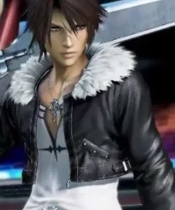 Squall Leonhart Black Leather Jacket