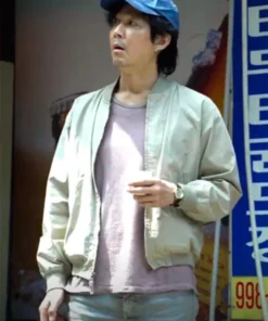 Squid Game Seong Gi-hun Grey Cotton Bomber Jacket