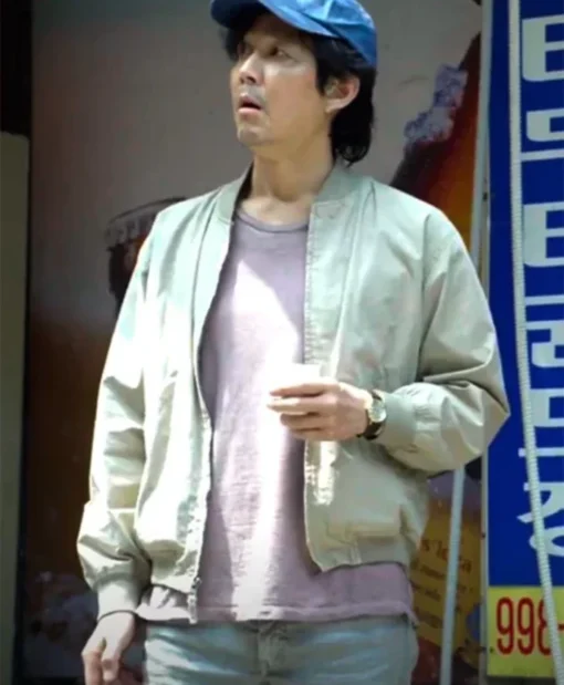 Squid Game Seong Gi-hun Grey Cotton Bomber Jacket