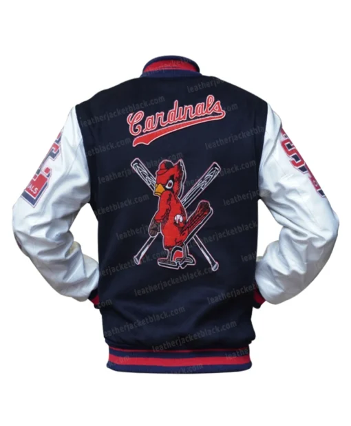 St. Louis Cardinals Navy Blue Mash Up Varsity Jacket Back Side