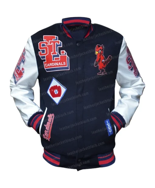 St. Louis Cardinals Navy Blue Mash Up Varsity Jacket Main