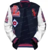 St. Louis Cardinals Navy Blue Mash Up Varsity Jacket Open