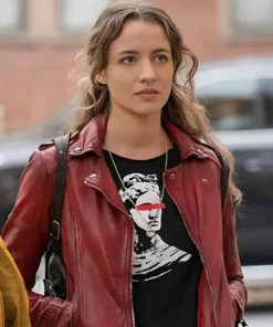 Stella Baker The Republic of Sarah Motorcycle Red Leather Jacket