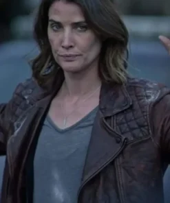 Stumptown Cobie Smulders Quilted Burgundy Biker Jacket