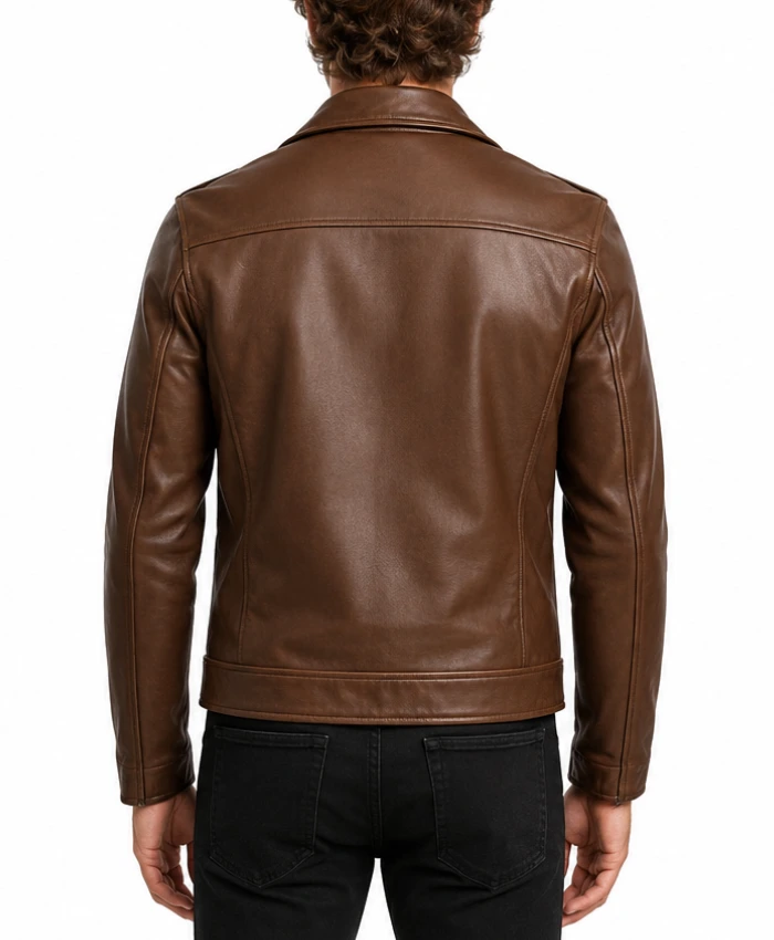 Brown Brando Style Biker Jacket for Mens