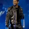 Super Bowl Halftime Usher Black Leather Jacket