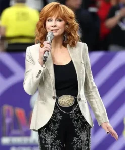 Super Bowl LVIII Reba McEntire Grey Blazer Fro Sale