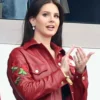 Super Bowl Lana Del Rey Red Leather Jacket