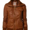 Super Mekway Women Bomber Leather Jacket