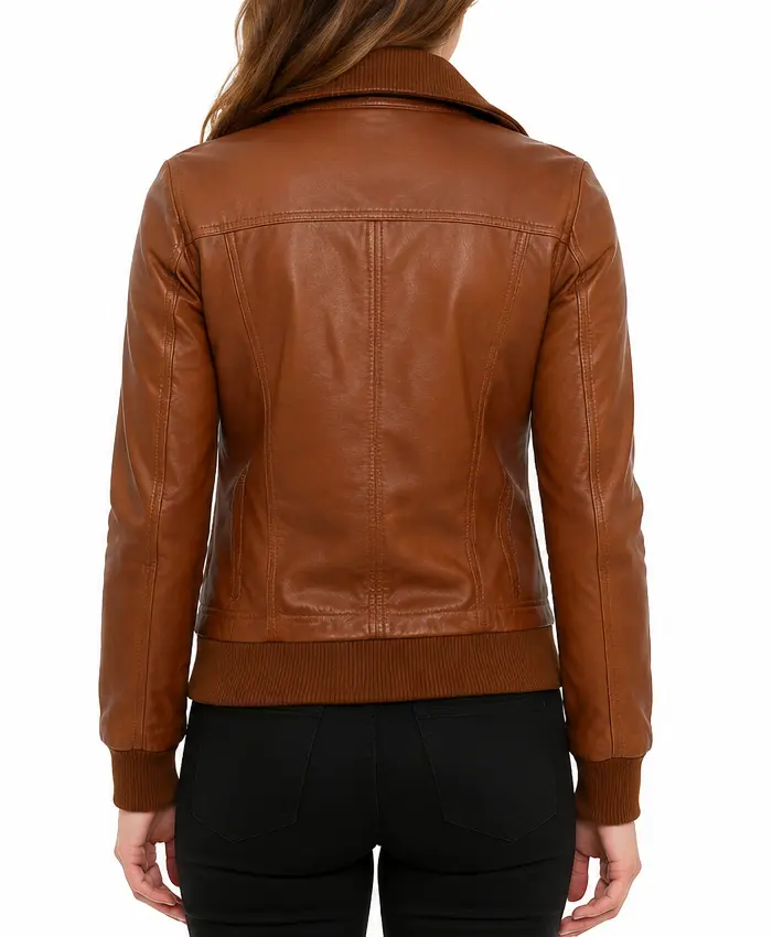 Super Mekway Womens Bomber Leather Jacket