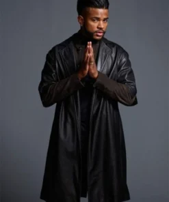 SuperFly Youngblood Priest Black Leather Long Coat