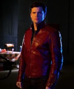 Superman Smallville Maroon Real Leather Jacket