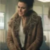 Superman and Lois Lana Lang Brown Leather Long Sherpa Coat
