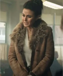 Superman and Lois Lana Lang Brown Leather Long Sherpa Coat