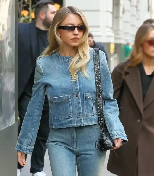Sydney Sweeney Denim Crop Jacket