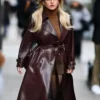 Sydney Sweeney Maroon Coat