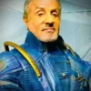 Sylvester Stallone Guardians of The Galaxy Vol. 3 Stakar Ogord Blue Leather Jacket