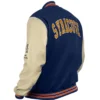Syracuse S Blue and Beige Letterman Varsity Jacket