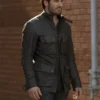 Taken Clive Standen Black Genuine Leather Jacket
