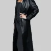 Tao Nightclub Josie Canseco Leather Long Coat