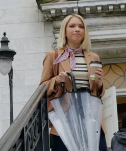 Tavi Gevinson Gossip Girl 2021 Brown Suiting Fabric Blazer