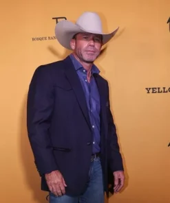 Taylor Sheridan Yellowstone S05 Premiere Blue Blazer